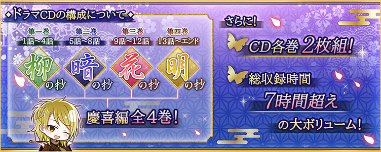 本編を元にしたドラマＣＤは、ＣＤ２枚を一巻として全４枚構成！